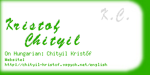 kristof chityil business card